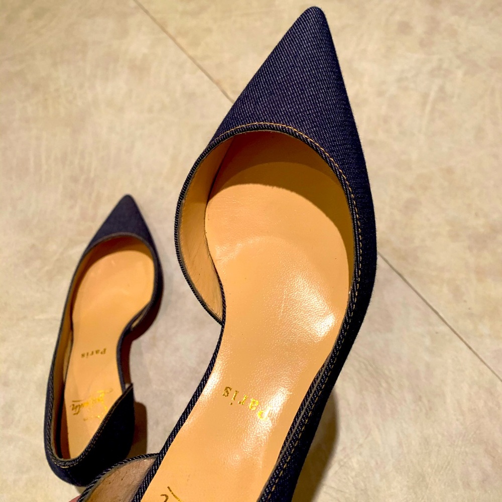Louboutin denim heels 38.5. NEW